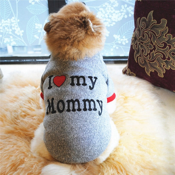 I LOVE MOM Dog Sweater